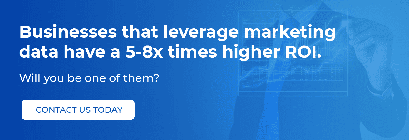 Businesses that leverage marketing data have a 5-8x higher ROI. Will you be one of them? Contact us today.