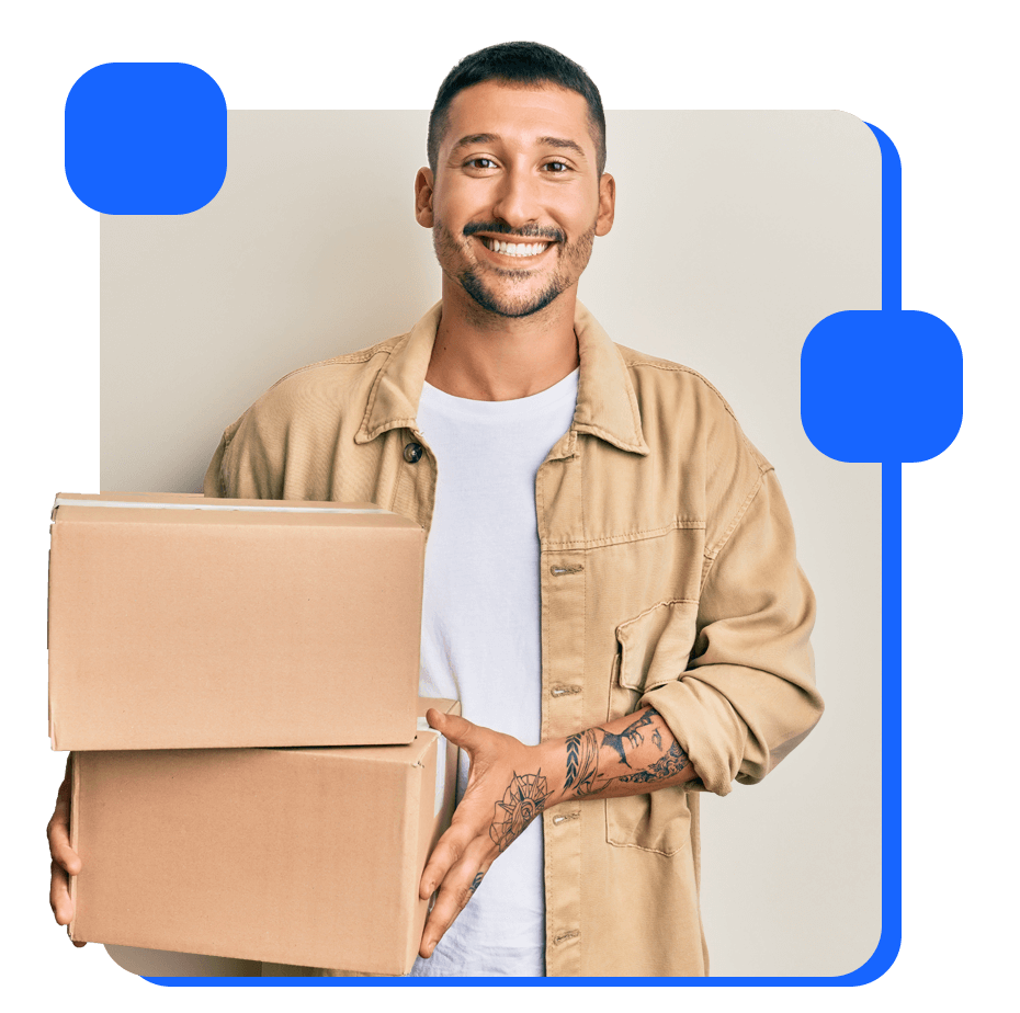 Man holding a moving box