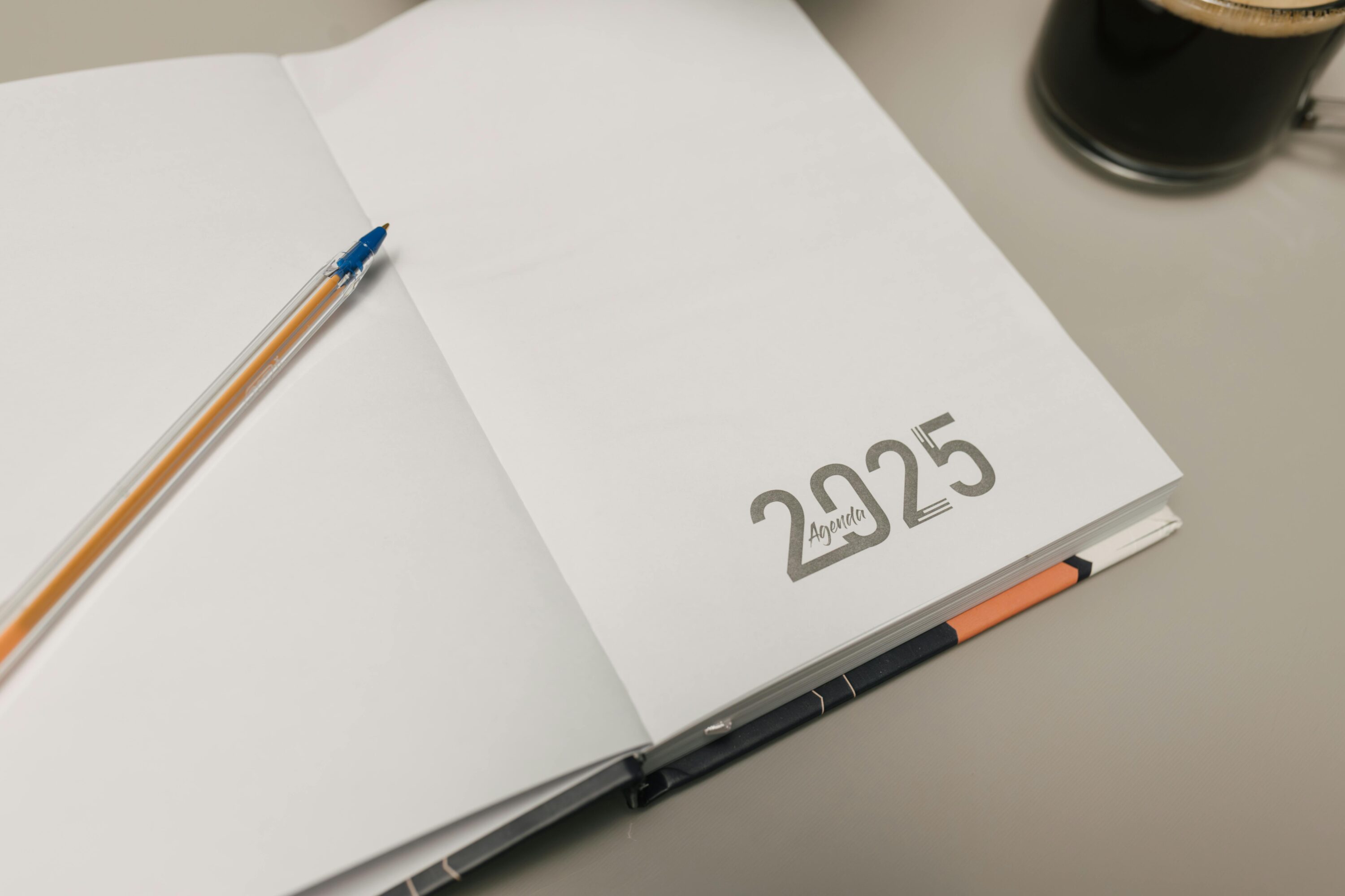 a planner, representing 2025 marketing trends