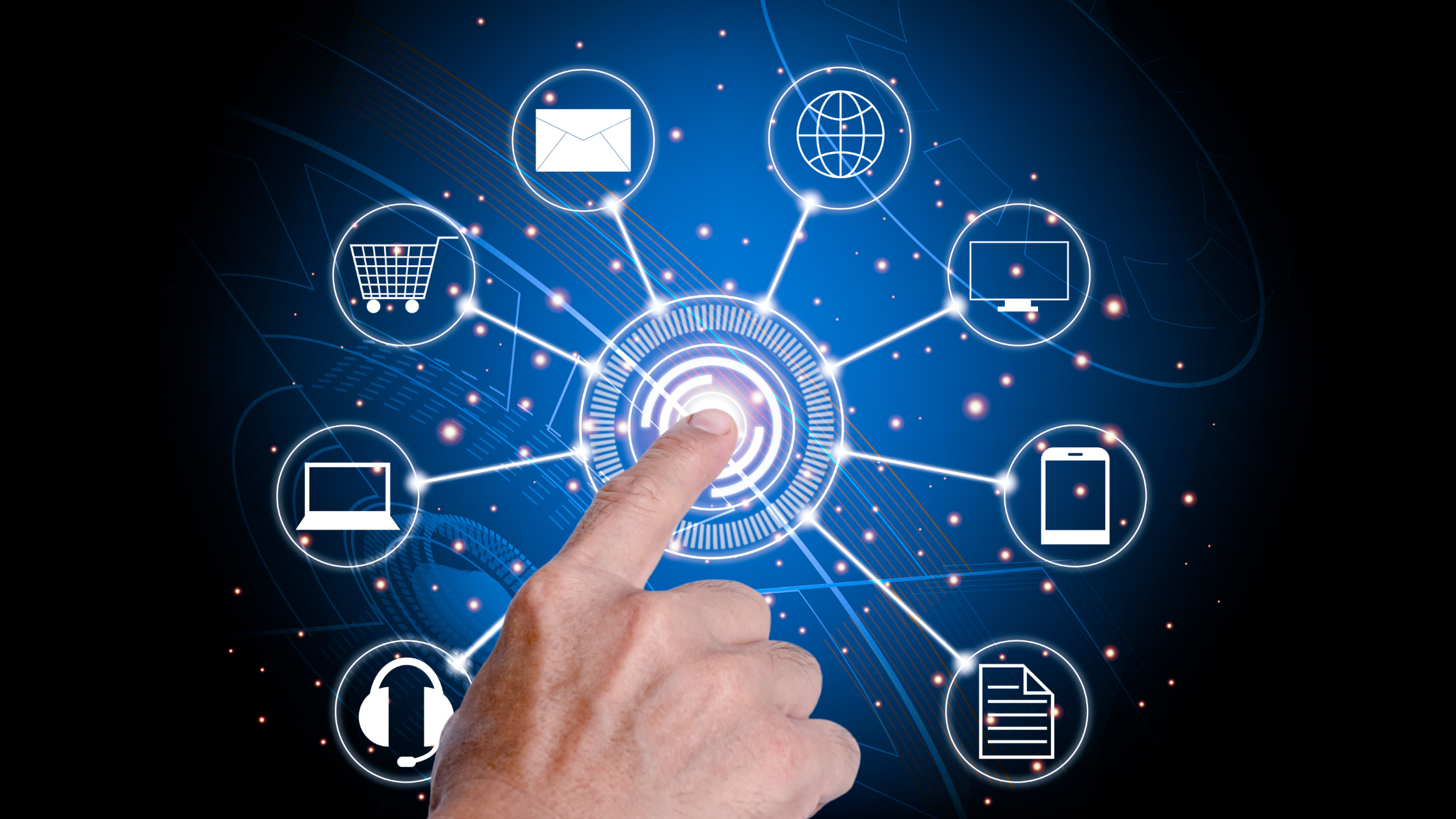 An image of a hand connecting a bunch of channels, representing cookie instability and the need for interoperable IDs