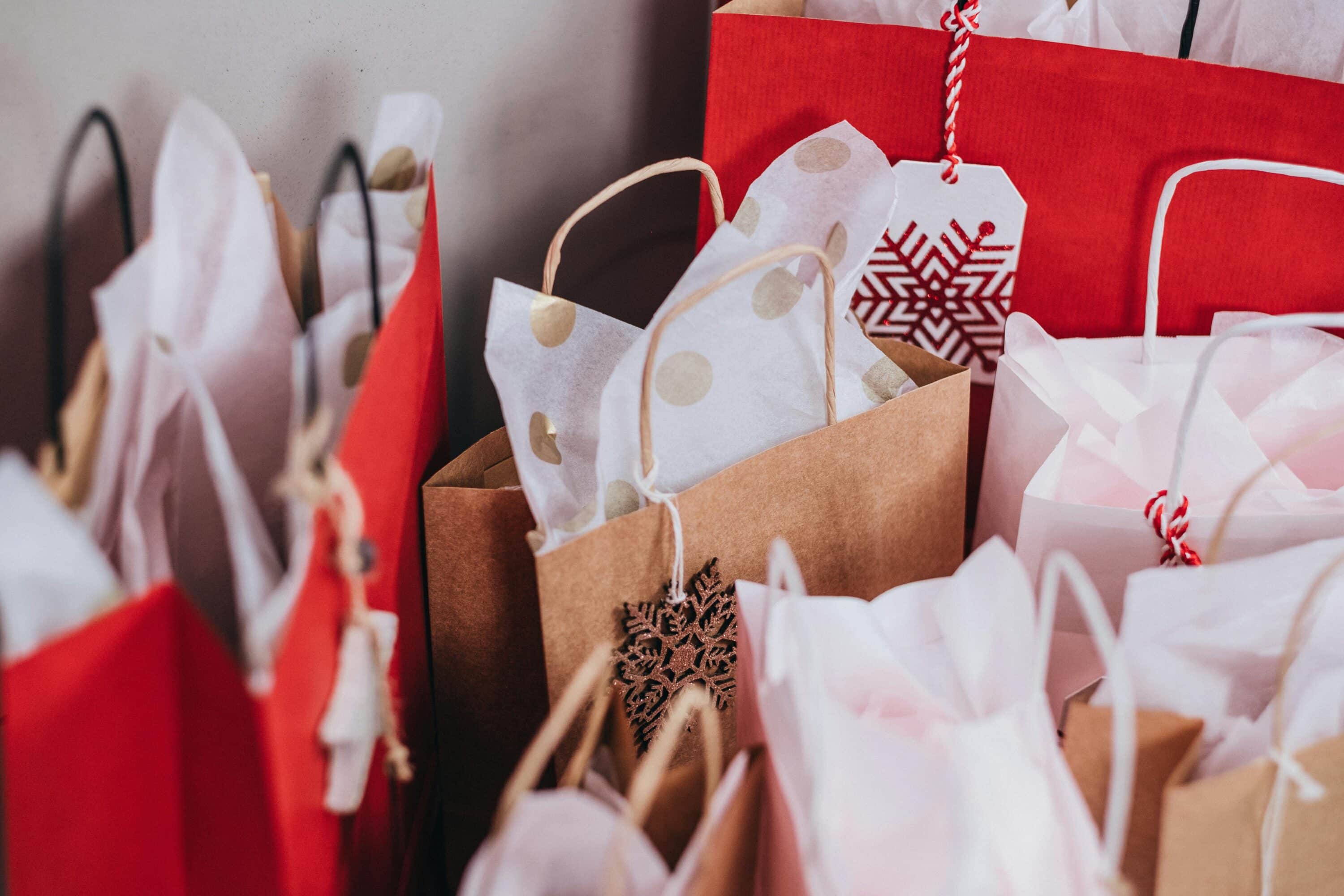 gift bags, symbolizing holiday marketing campaigns