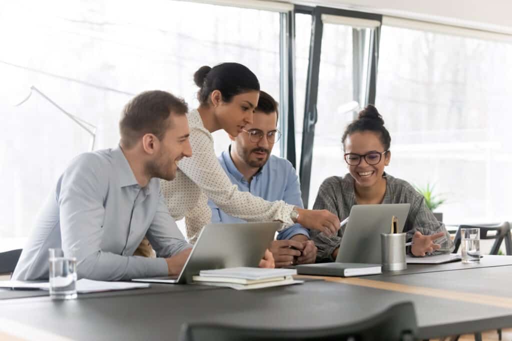 team has a scheduled check in to review performance and enhance collaboration