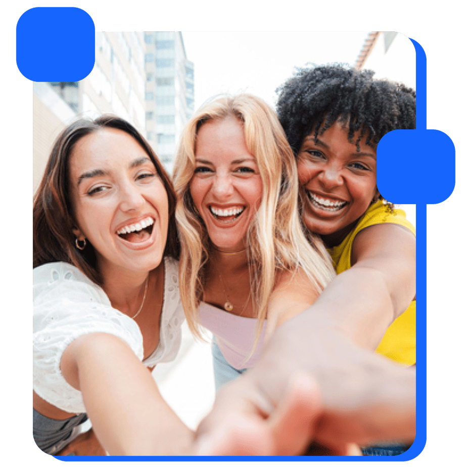 A group of friends laughing, representing how you can reach with a marketing list.